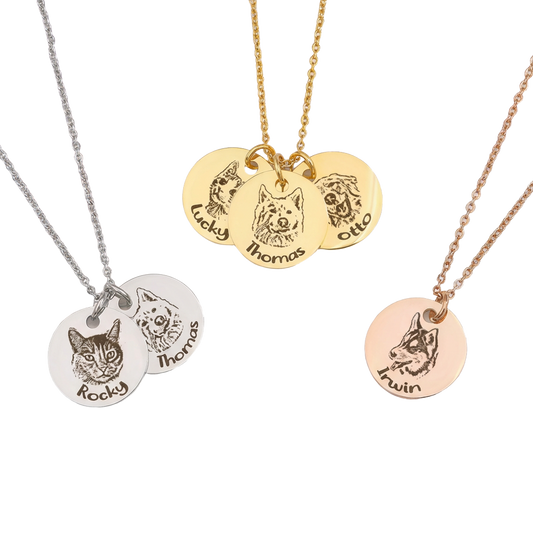 Custom Pet Engraved Disc Necklace