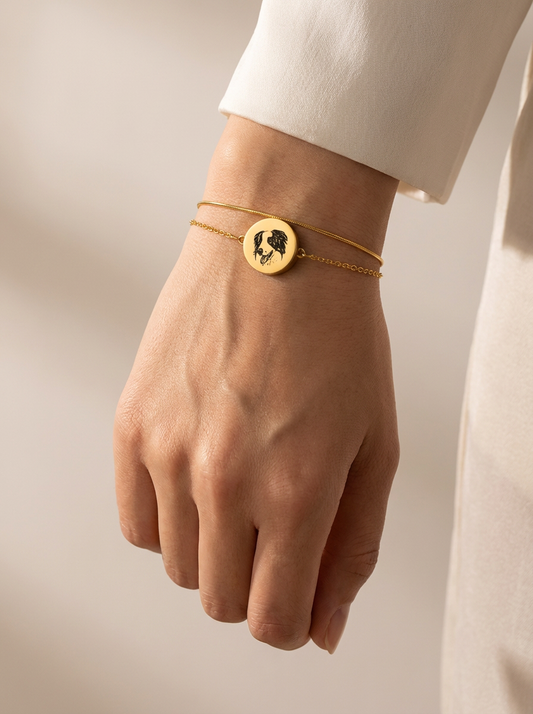 Pulsera con retrato personalizado de mascota