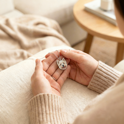 Collar con retrato personalizado de la cara de tu mascota