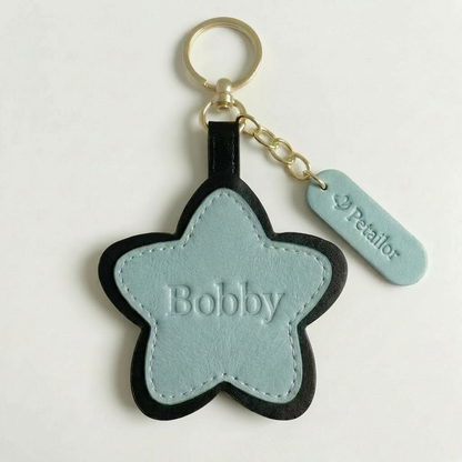 Estrella grabada en cuero para mascotas personalizada