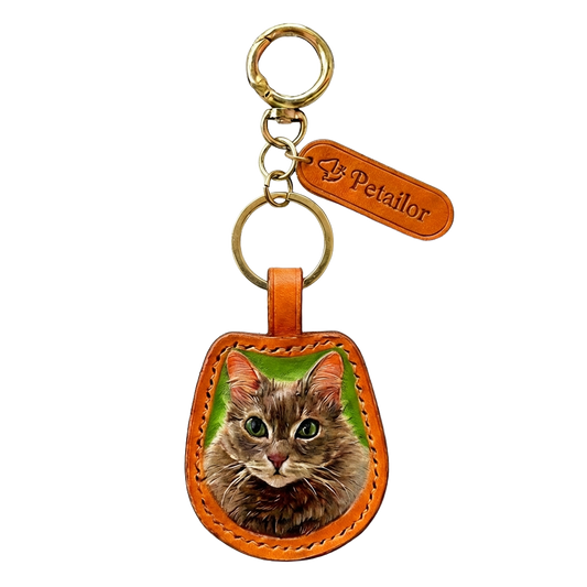 Bespoke profile-cut 3D hand-carved pet portrait on premium leather - custom silhouette artistic leather art