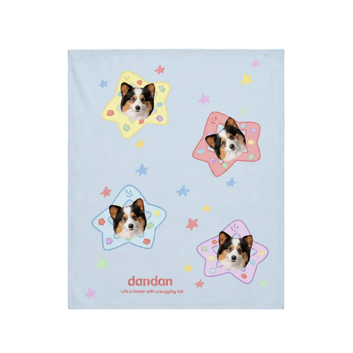 Custom personalized pet flannel fleece blanket with high-definition photo print