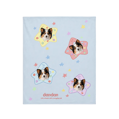 Custom personalized pet flannel fleece blanket with high-definition photo print