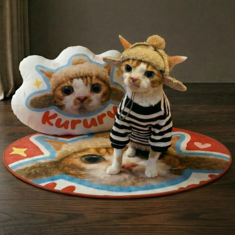 Custom pet-inspired rugs, pillows and personalized home decor gifts for pet lovers, unique handcrafted pet memory items.