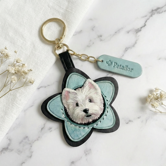 Estrella grabada en cuero para mascotas personalizada