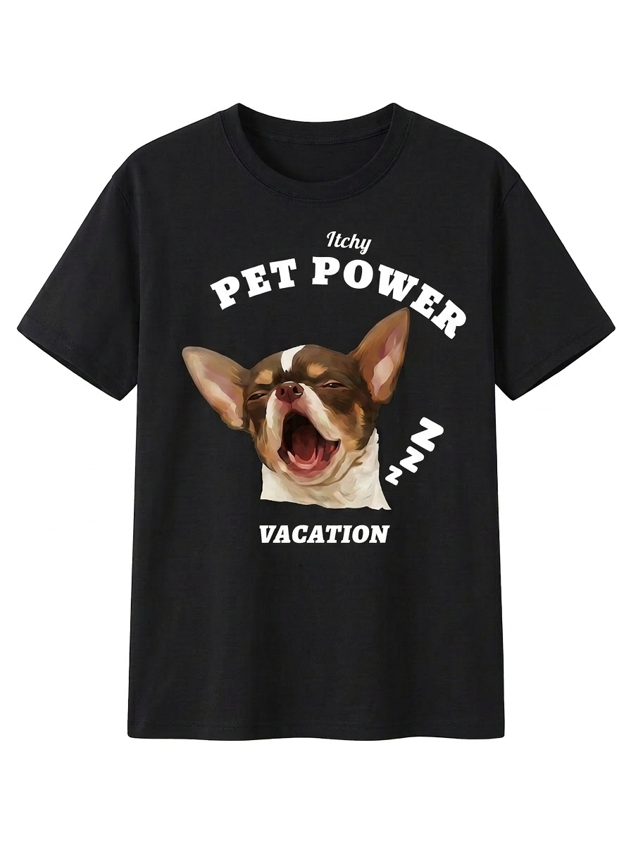 Pet Power custom pet portrait t-shirt in black - premium personalized streetwear for pet owners