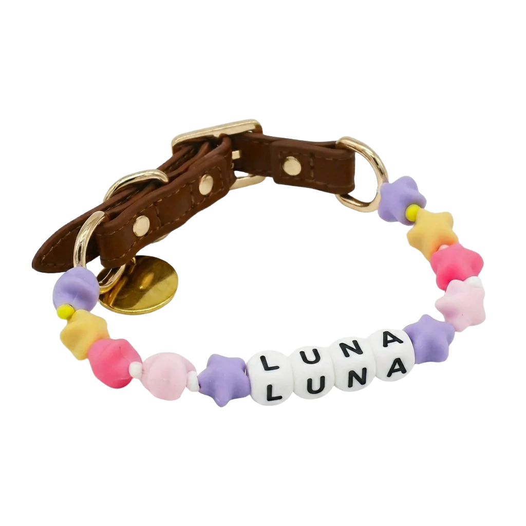 Petailor Star Constellation Personalized Dog Collar - Custom Beaded Pet Name Necklace