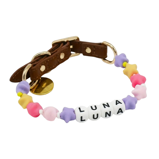 Petailor Star Constellation Personalized Dog Collar - Custom Beaded Pet Name Necklace